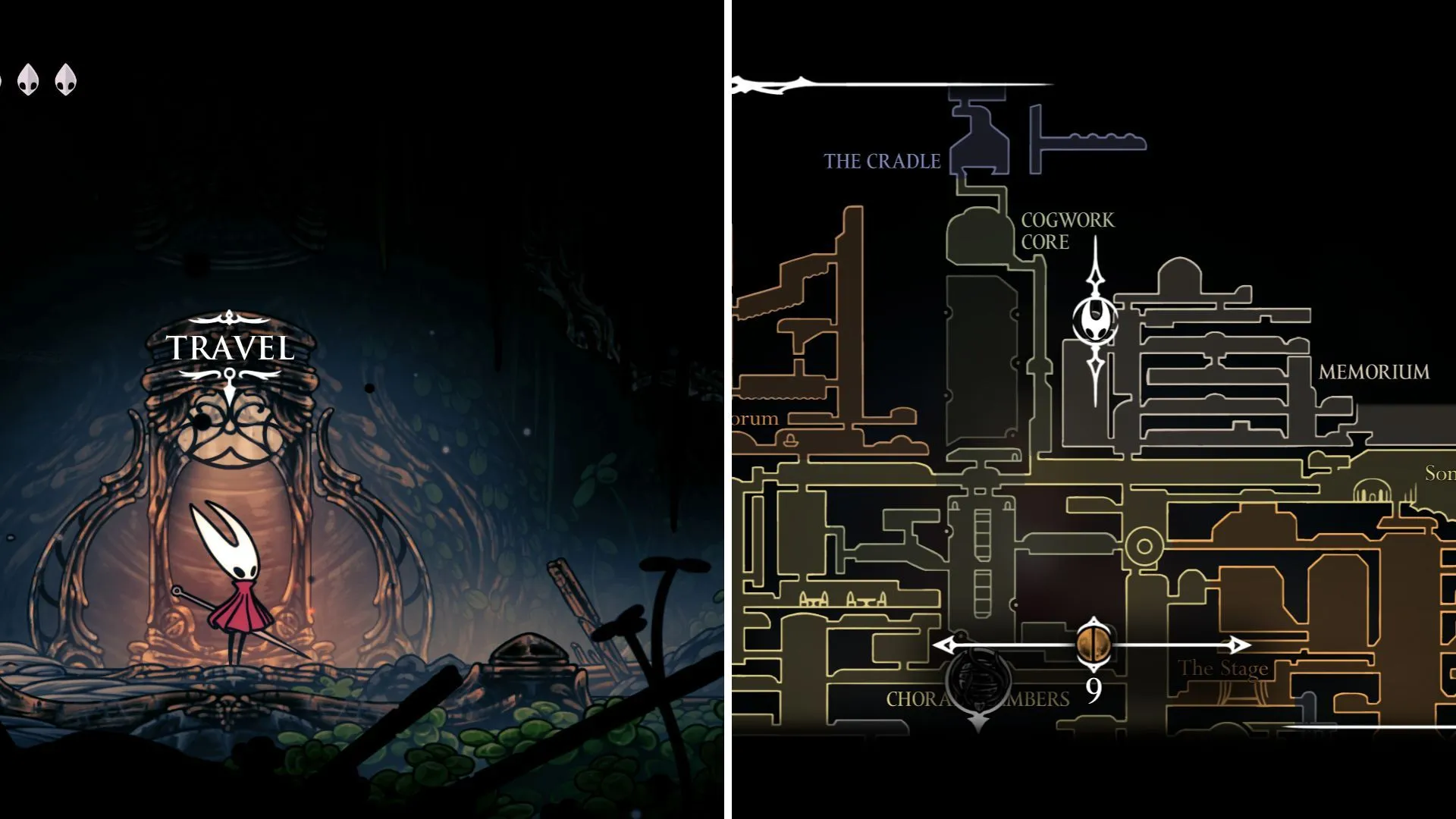 Vị trí Ventrica Station khu vực Memorium trong Hollow Knight Silksong